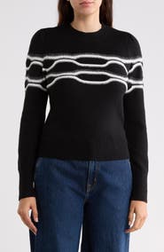DKNY Horizontal Line Crewneck Sweater