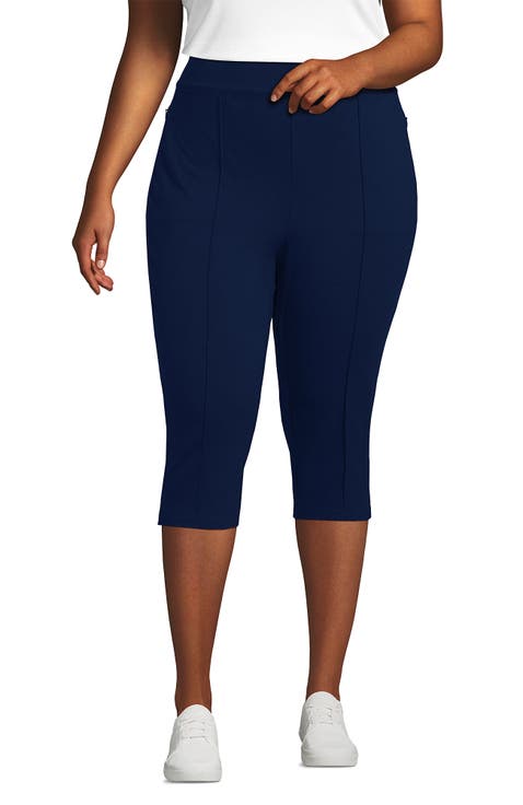 Plus Size Starfish High Rise Pintuck Capri Pants