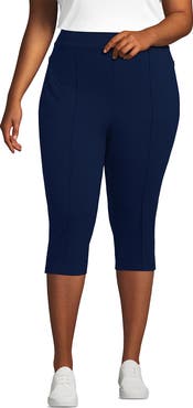 Lands' End Plus Size Starfish High Rise Pintuck Capri Pants