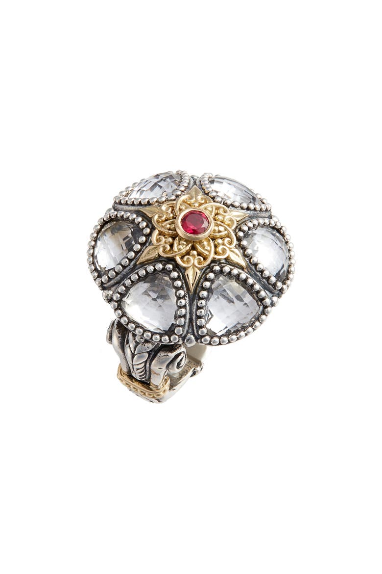 Pythia Crystal Statement Ring, Main, color, SILVER/ CRYSTAL