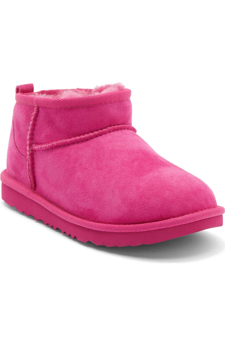 UGG<sup>®</sup> Kids' Classic Ultra Water Resistant Genuine Shearling Mini Boot, Main, color, Dark Peony