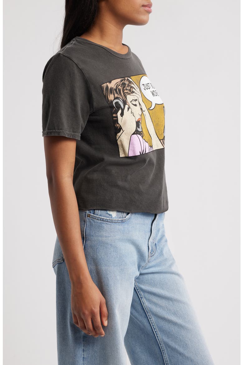 Just Bring Wine Crop Cotton Graphic T-Shirt, Alternate, color, BLACK