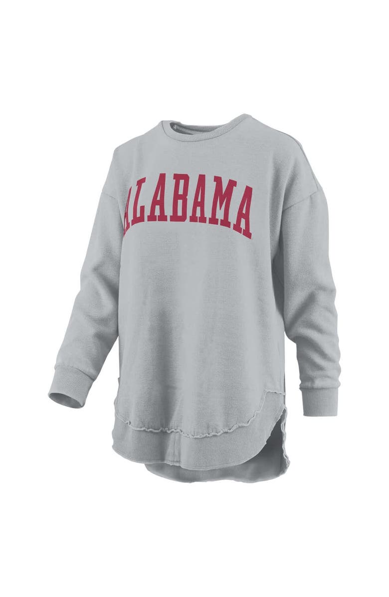 PRESSBOX Women's Pressbox Gray Alabama Crimson Tide Melange Poncho Vintage Fleece Long Sleeve Pullover Sweatshirt, Alternate, color, Gray