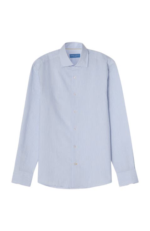 Reynolds Ultra Light Weight Brushed Fine Stripe Shirt