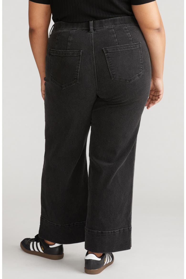 Carol High Waist Stretch Wide Leg Jeans, Alternate, color, BROKEN BLACK