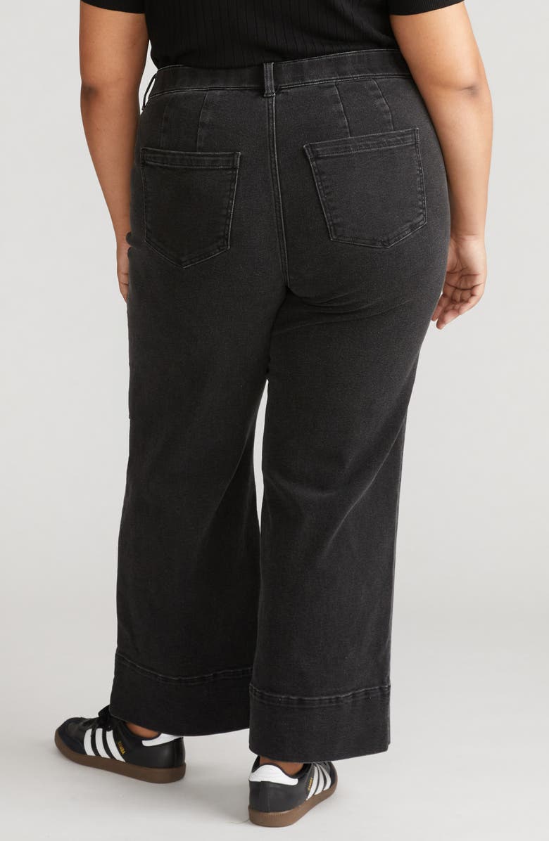 Universal Standard Carol High Waist Stretch Wide Leg Jeans, Alternate, color, Broken Black
