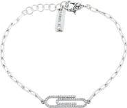 SAMUEL B. White Topaz Paper Clip Charm Bracelet