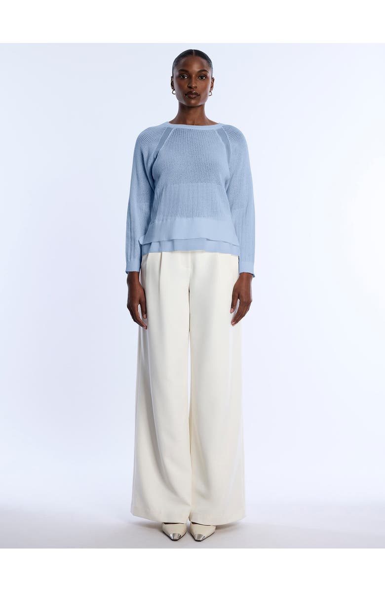 BCBGMAXAZRIA Pointelle Knit Sweater, Alternate, color, Cloud
