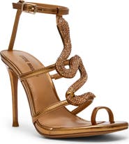 Steve Madden Python Crystal Snake Ankle Strap Sandal