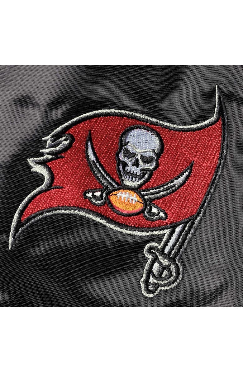 STARTER Men's Starter Black Tampa Bay Buccaneers Locker Room Satin Varsity Full-Snap Jacket, Alternate, color, Black