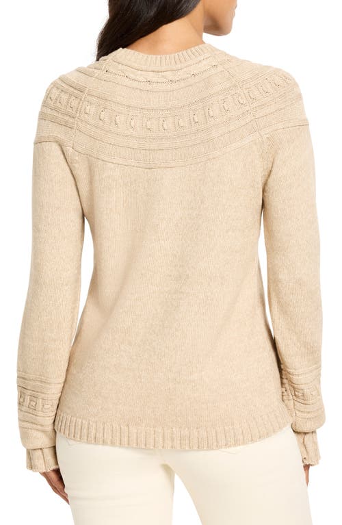 Nic + Zoe Nic+zoe Textural Detail Sweater In Brown