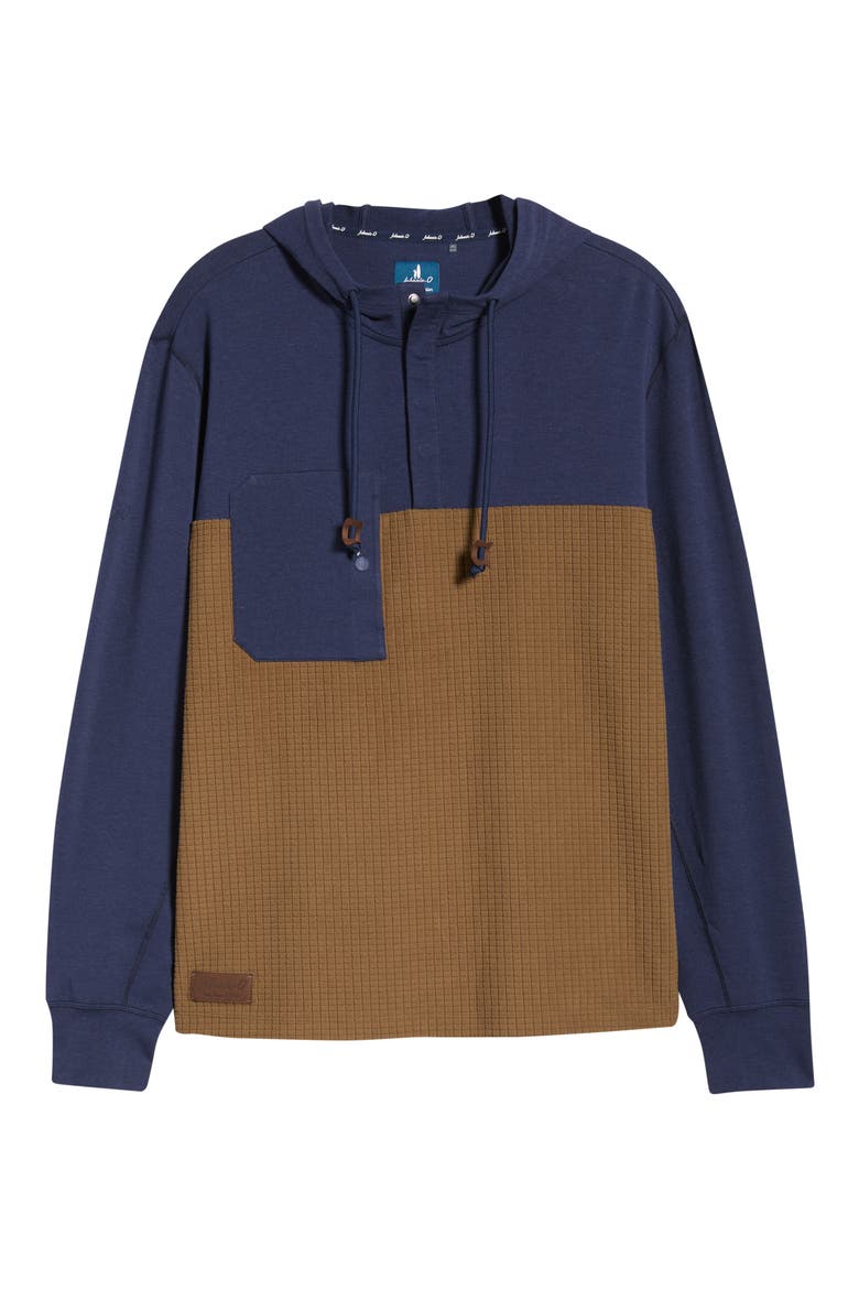 Waffle Panel Hoodie, Alternate, color, NAVY