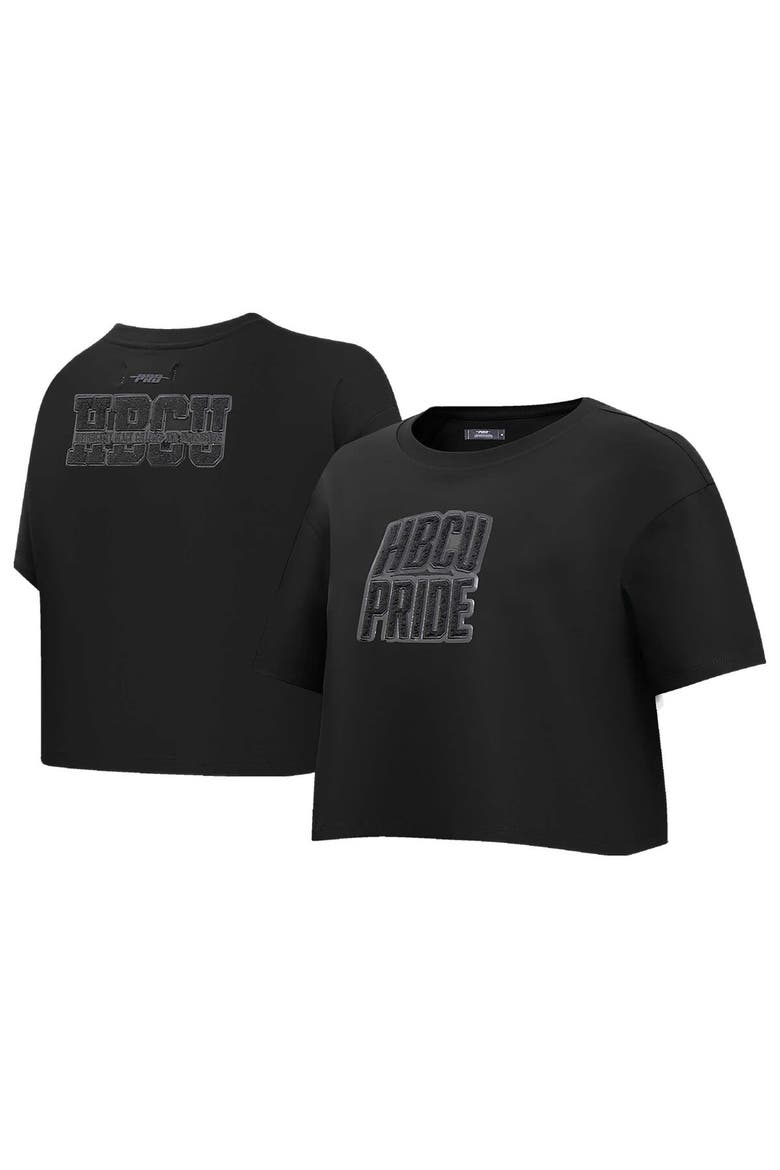 Women's Pro Standard Black HBCU Triple Back Boxy Cropped T-Shirt, Alternate, color, Black