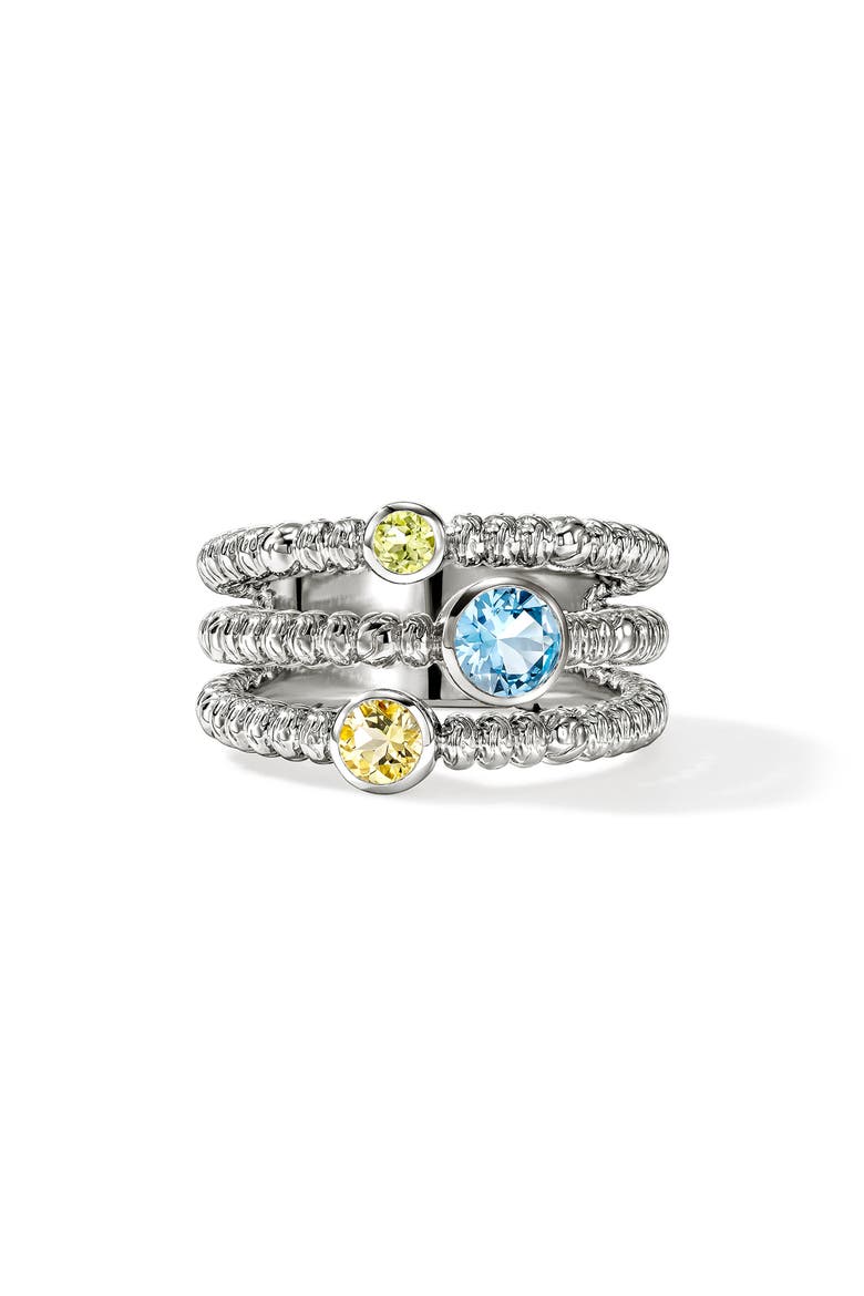 Heishi Swiss Blue Topaz Ring, Main, color, SWISS BLUE TOPAZ