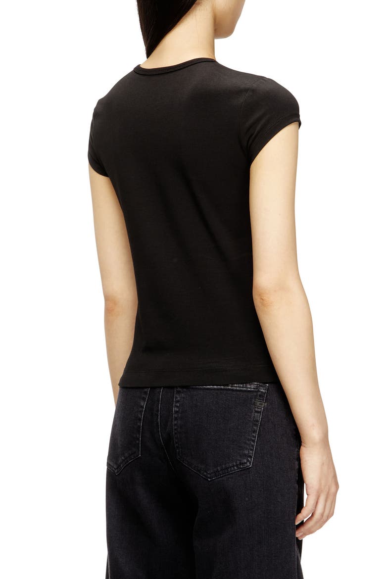 T-Angie-OD Embroidered Oval D Cutout T-Shirt, Alternate, color, DEEP/ BLACK