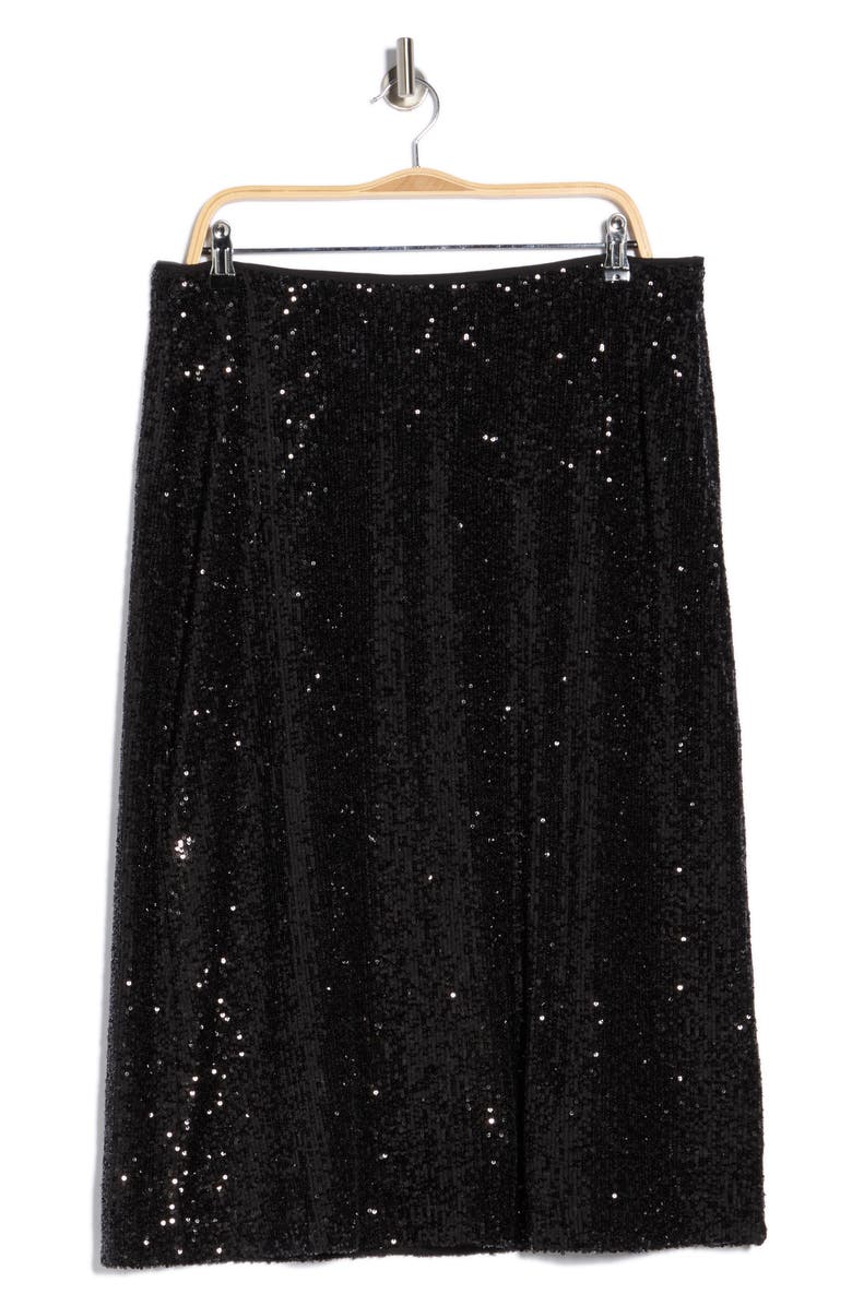 vineyard vines Sequin Midi Skirt, Main, color, Jet Black