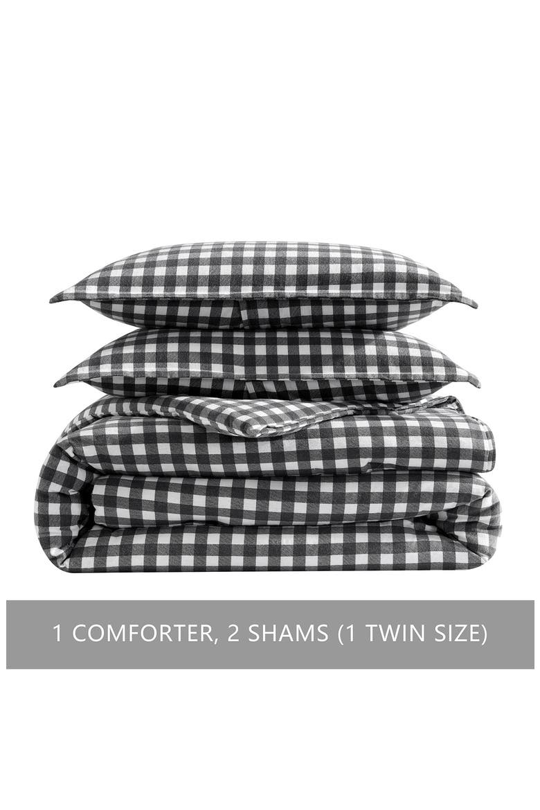 Preston Plaid Duvet Cover & Sham Set, Main, color, GREY