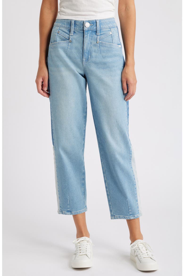 'Ab'Solution Skyrise High Waist Ankle Straight Leg Jeans, Main, color, LIGHT BLUE/BLUE