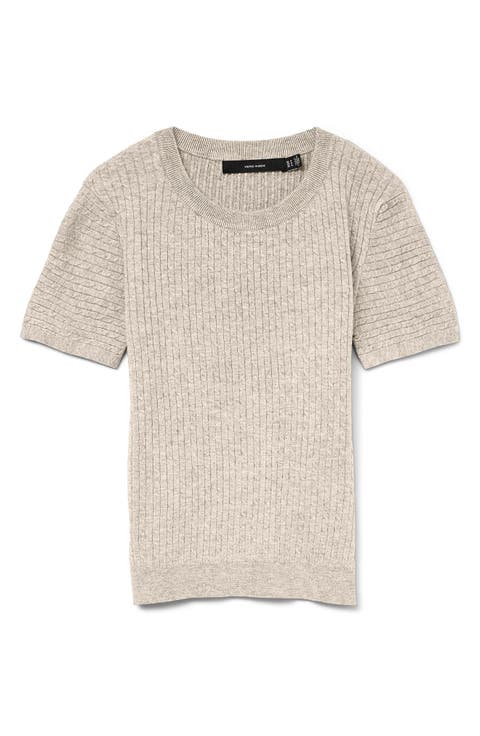 Mirla Short Sleeve Cable Knit Sweater