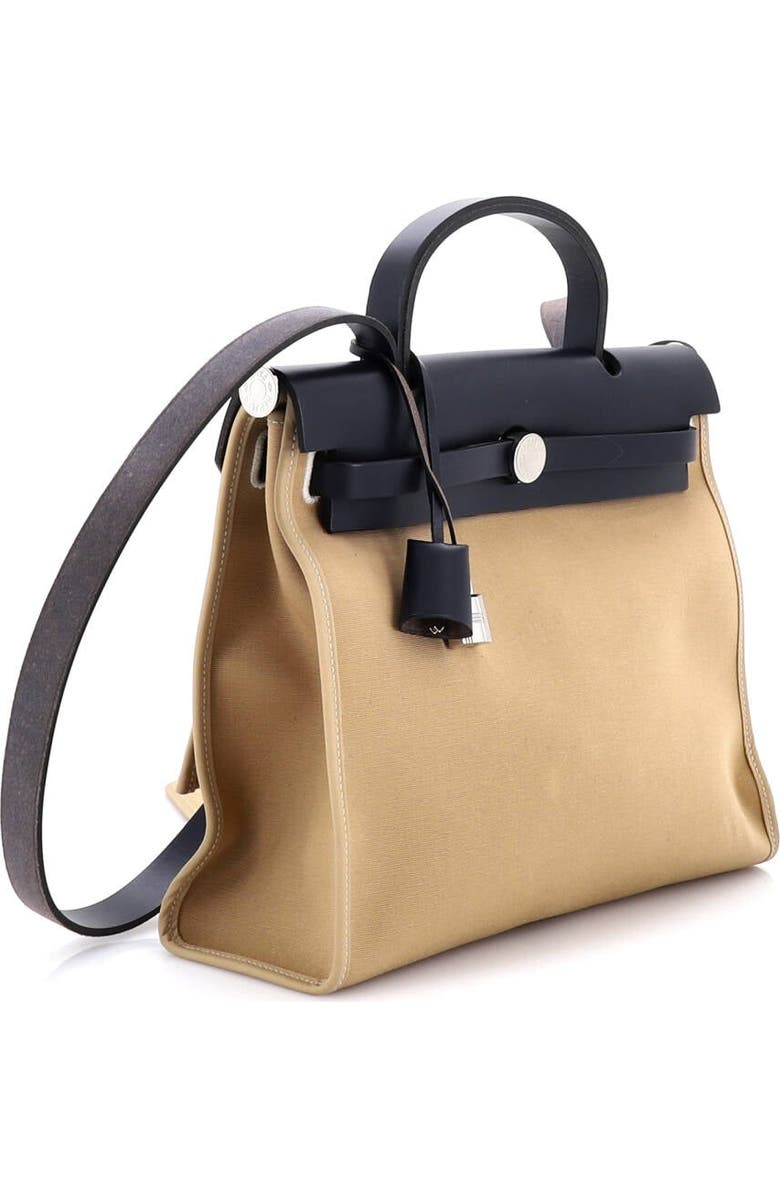 Pre-Owned Hermes Herbag Zip Leather and Toile 31, Alternate, color, Trench