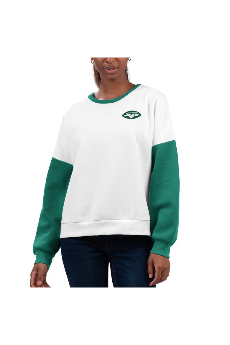 Women's G-III 4Her by Carl Banks White New York Jets A-Game Pullover Sweatshirt, Main, color, White