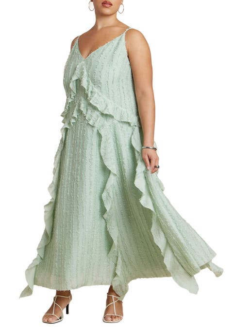 Textured Ruffle Cami Dress (Plus)