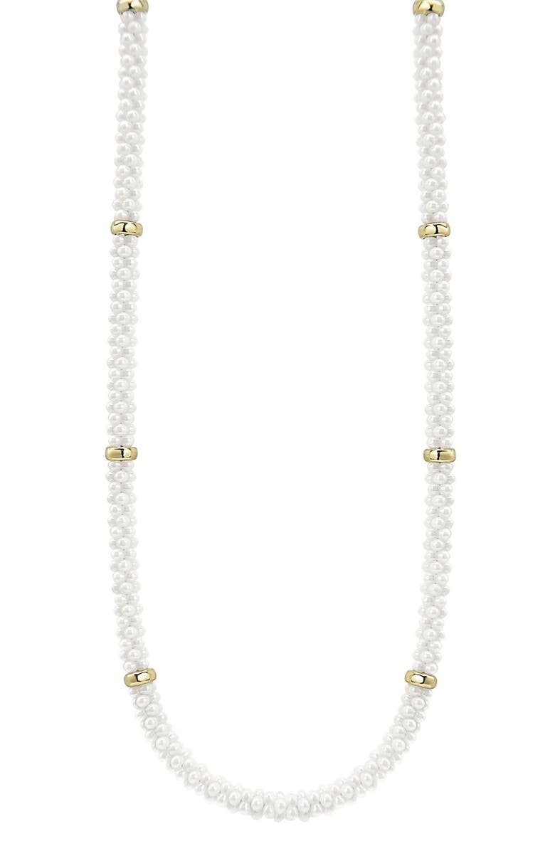 LAGOS 'White Caviar' 5mm Beaded Station Necklace, Alternate, color, 