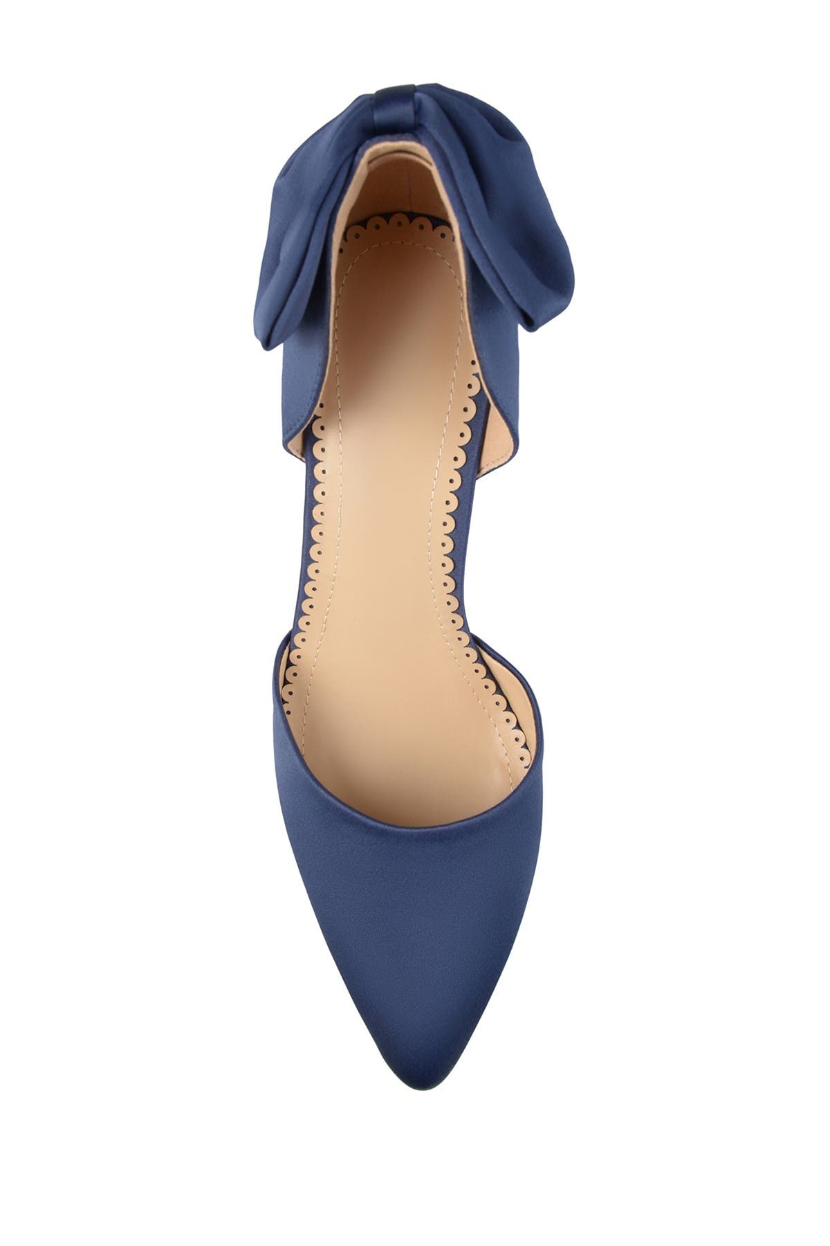 Journee Collection Tanzi d'Orsay Bow Pump, Alternate, color, Navy