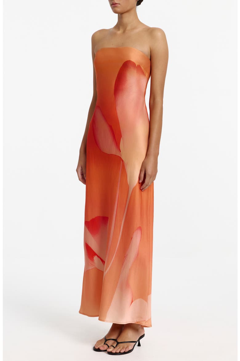 Mora Floral Print Strapless Dress, Alternate, color, MIMOSA FLORAL