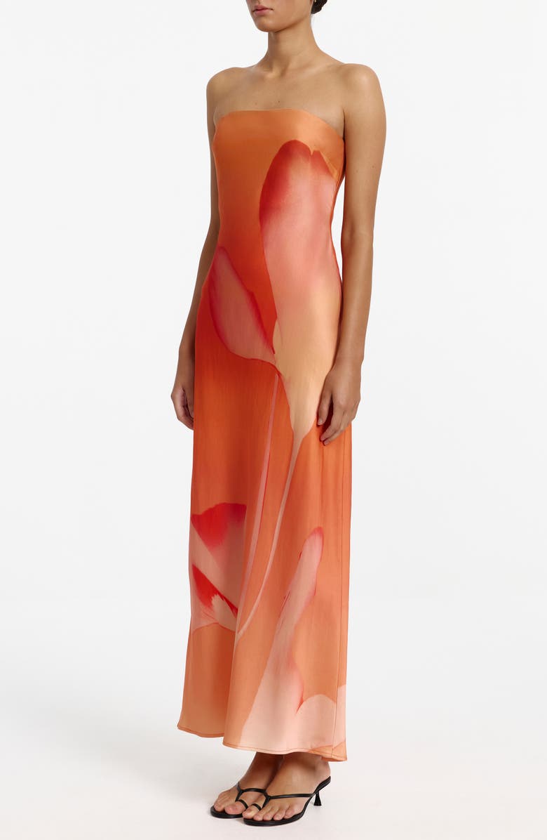 Significant Other Mora Floral Print Strapless Dress, Alternate, color, Mimosa Floral