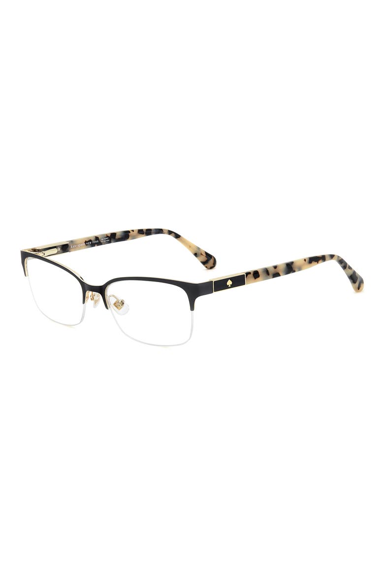 alexanne 51mm rectangular optical glasses, Alternate, color, BLACK HAVANA