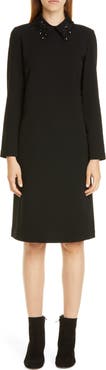 Lafayette 148 New York Janis Embellished Collar Long Sleeve Dress