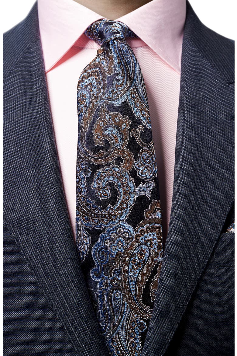 Paisley Silk Tie, Alternate, color, BLUE