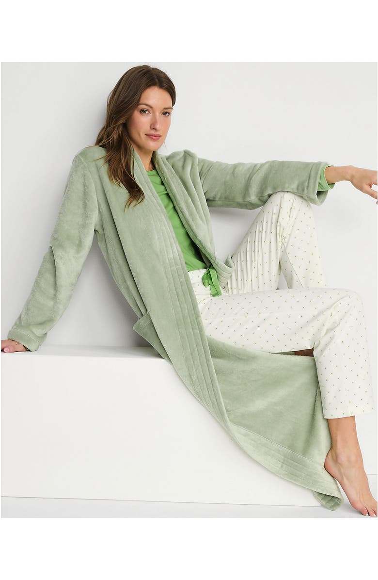 Lands' End Cozy Plush Long Wrap Robe, Alternate, color, 