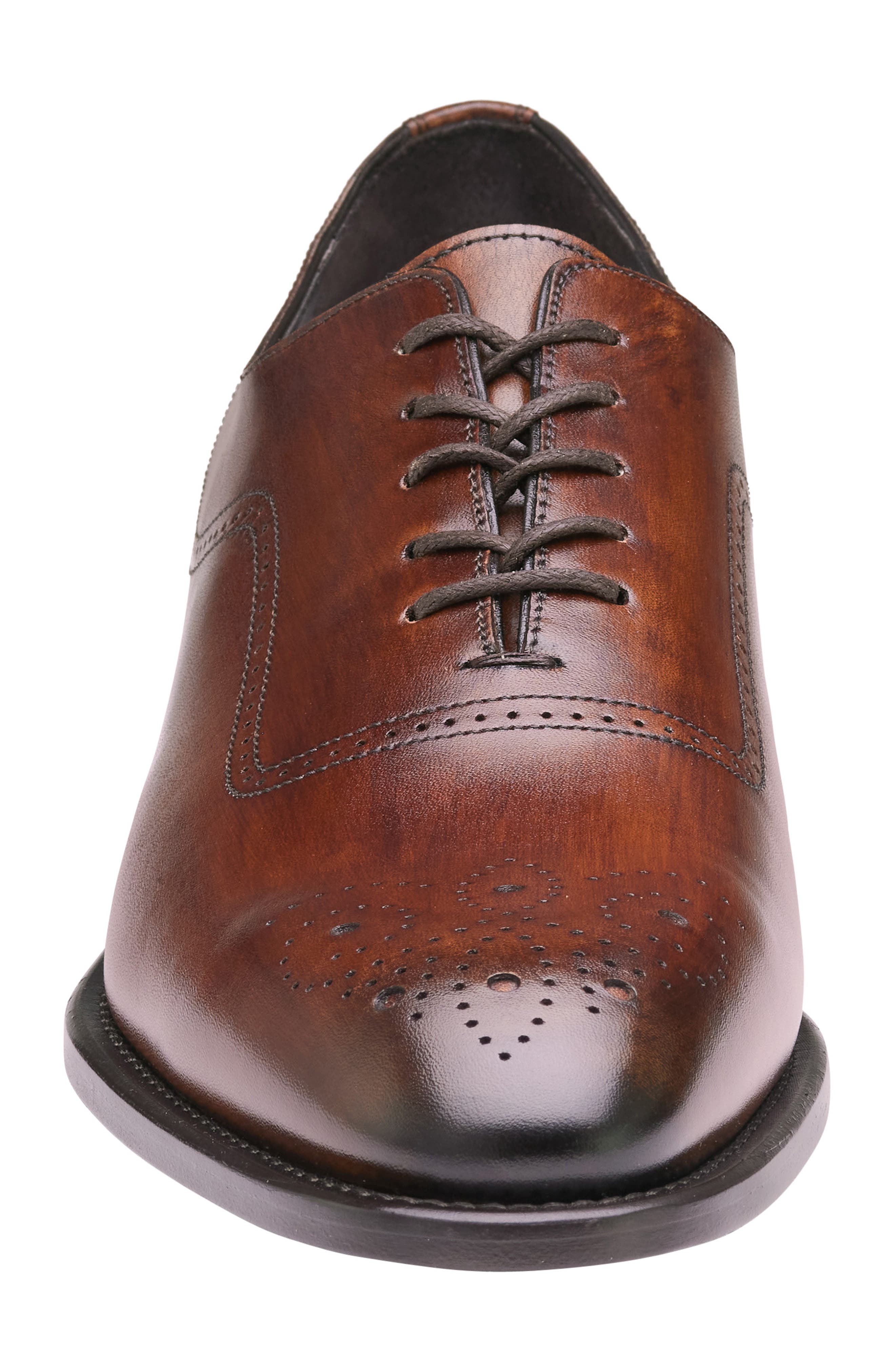 JOHNSTON & MURPHY COLLECTION Ellsworth Medallion Water Resistant Plain Toe Wholecut Shoe, Alternate, color, 