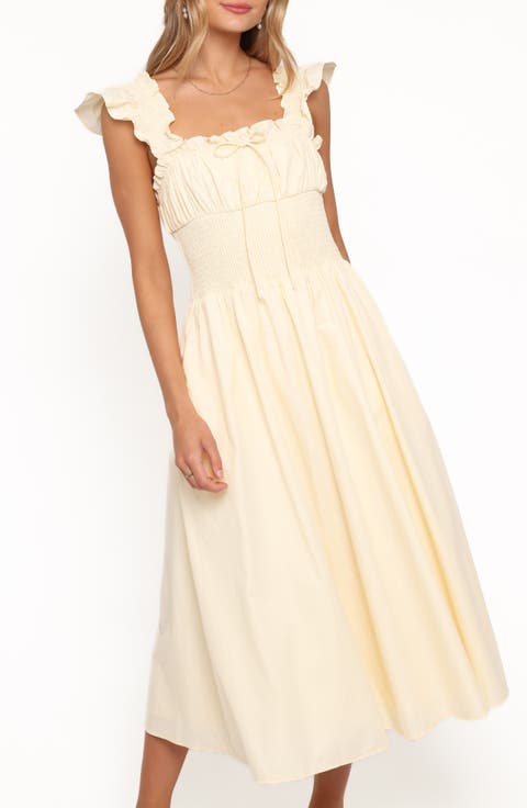 Bronte Ruffle Strap Midi Dress