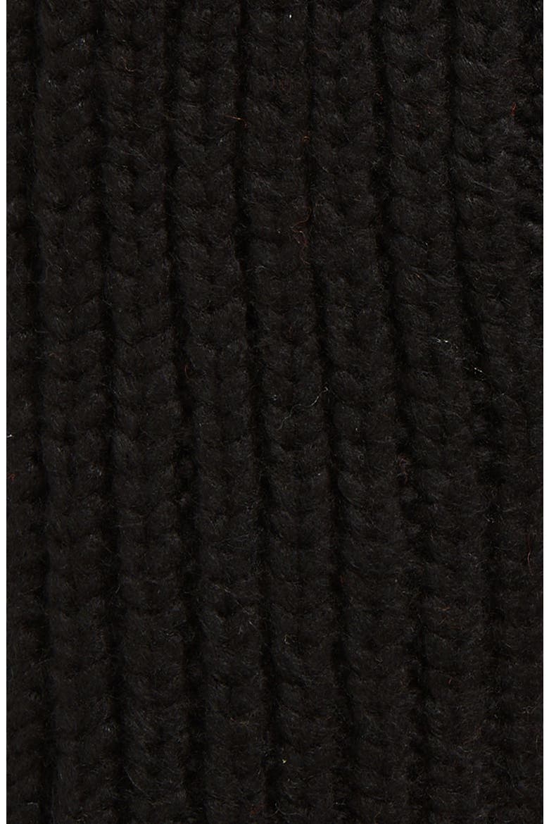 Metallic Chunky Rib Mittens, Alternate, color, BLACK
