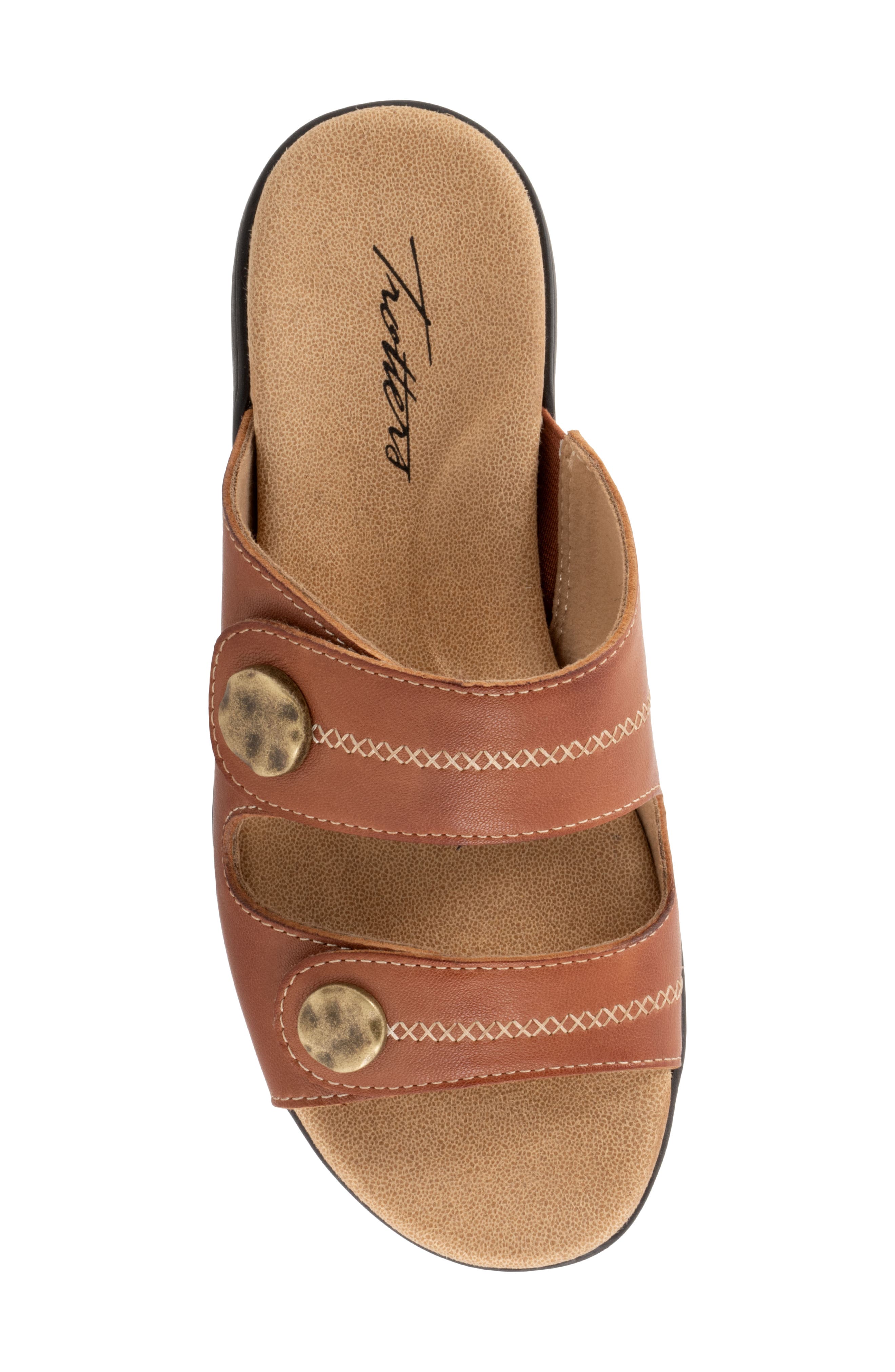 Ruthie Stitch Slide Sandal, Alternate, color, LUGGAGE