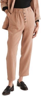 Madewell Women's High Waist Tapered Cotton Blend Pants