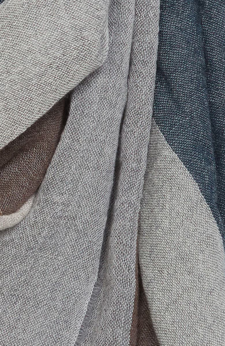 Johnstons of Elgin Ethie Block Check Wool Fringe Scarf, Alternate, color, Ru7718 Natural / Pink