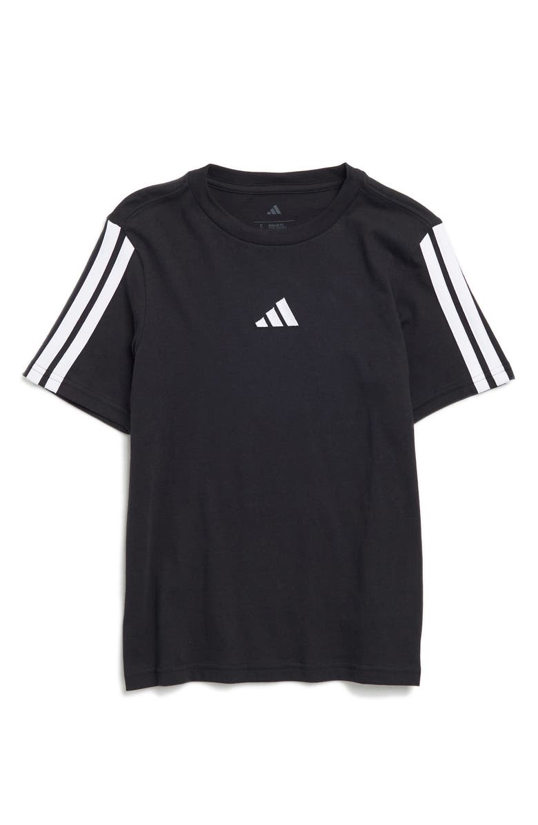 adidas Kids' 3-Stripe Cotton Jersey T-Shirt, Main, color,