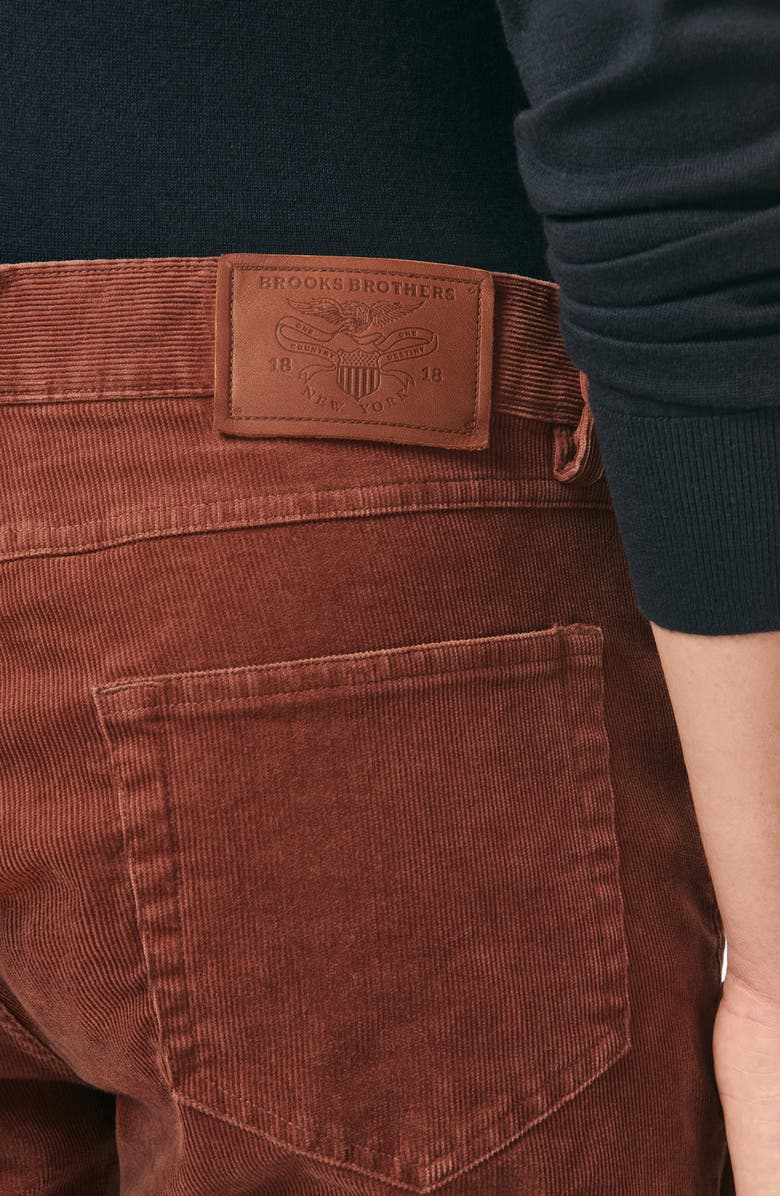 Brooks Brothers Slim Fit Five Pocket Stretch Cotton Corduroy Pants, Alternate, color, 