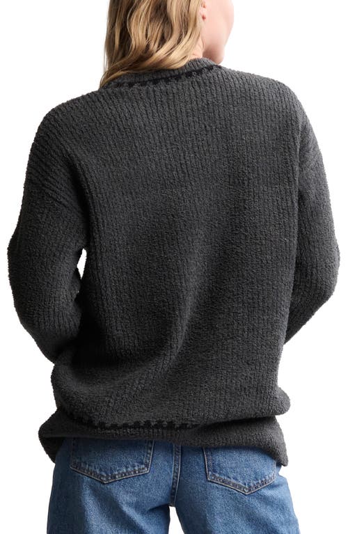 Barefoot Dreams Cozychic® Oversize Rib Crewneck Sweater In Black