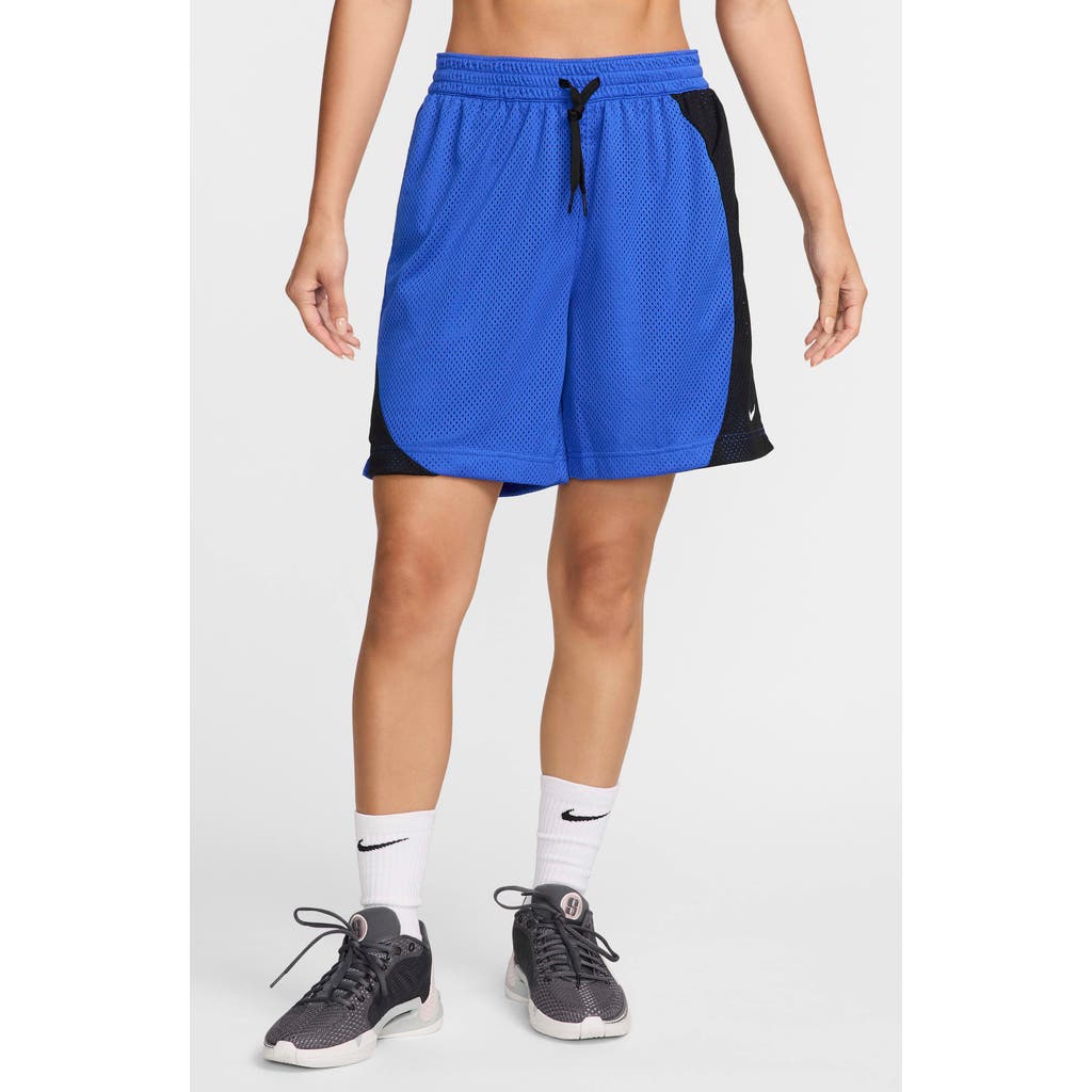 Nike Essential Dri-fit Mesh Basketball Shorts In Hyper Royal/black/white