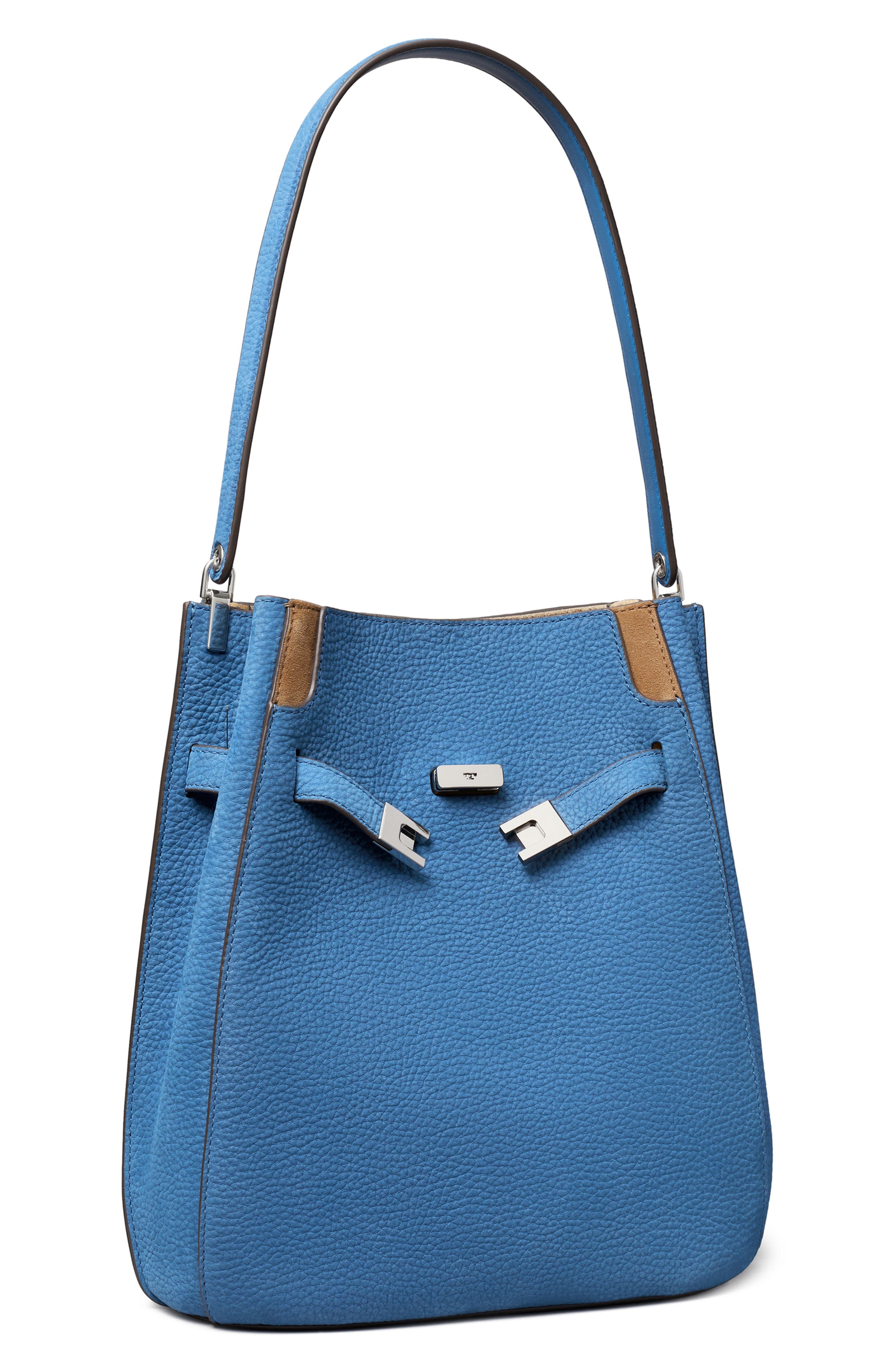 Lee Radziwill Nubuck Bucket Bag, Alternate, color, BRIGHT BLUE