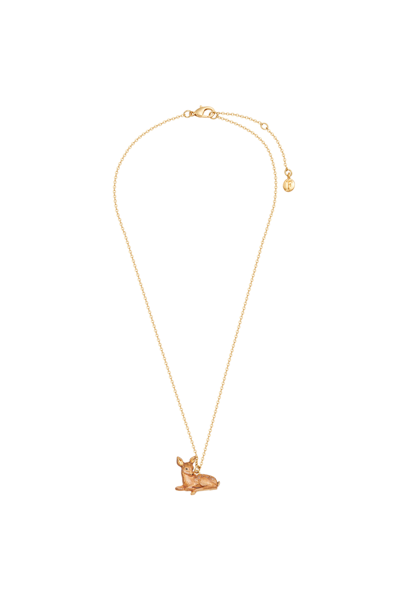 Resting Fawn Gold Chain Necklace, Alternate, color, Gold