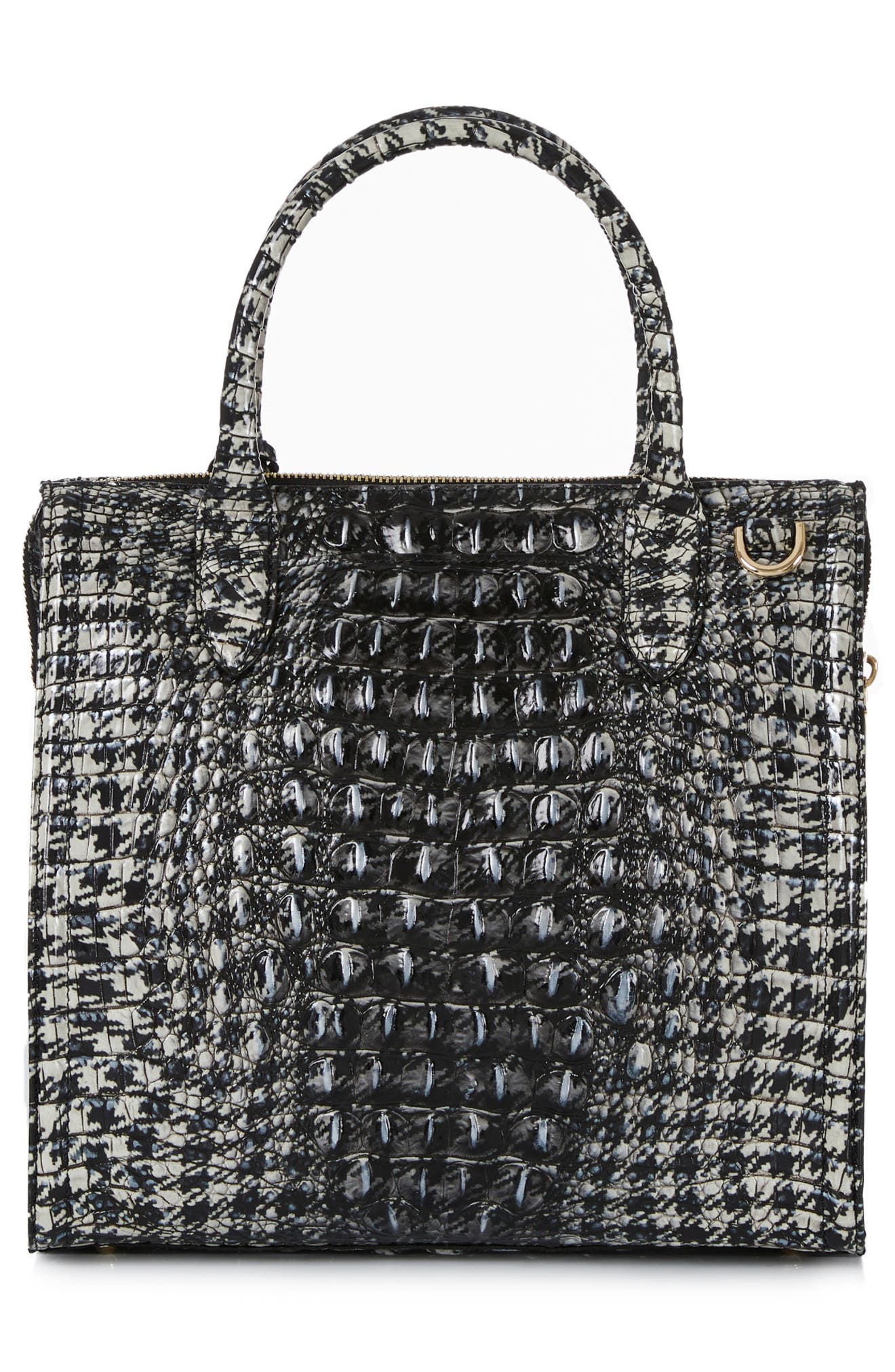 Brahmin Caroline Croc Embossed Leather Satchel, Alternate, color, 