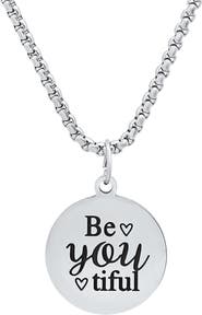 HMY JEWELRY Stainless Steel Be You Tiful Pendant Necklace