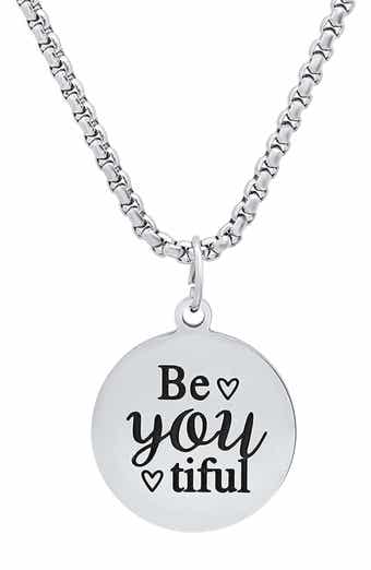 HMY JEWELRY Stainless Steel Be You Tiful Pendant Necklace