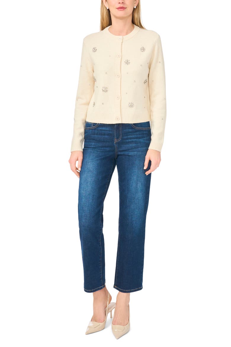 Scattered Embellished Cardigan, Alternate, color, BIRCH